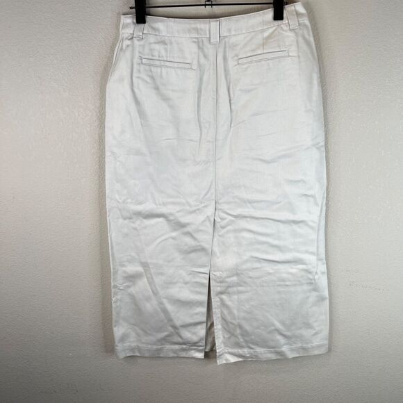 Paul Harris White Cotton Linen Knee-Length‎ Skirt Sz 12 Modest - Picture 4 of 13